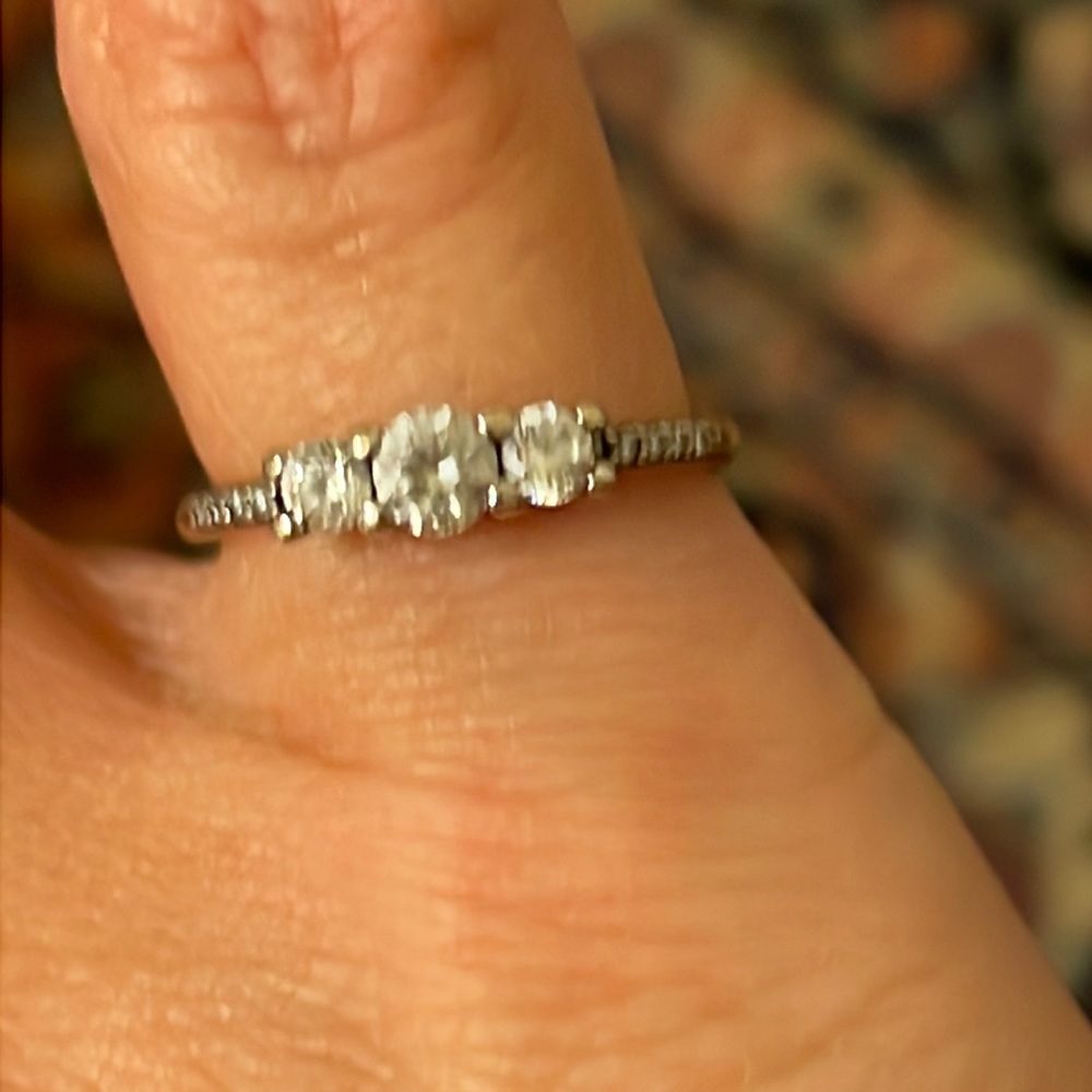 Sterling Silver Three Stone Ring